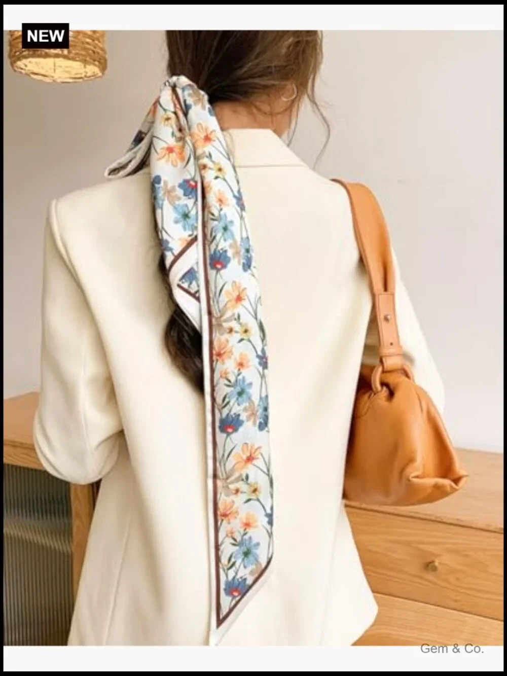 Silky Thin Long Scarf for Women - Head Scarf, Hair Accessory, Purse Bag Scarf